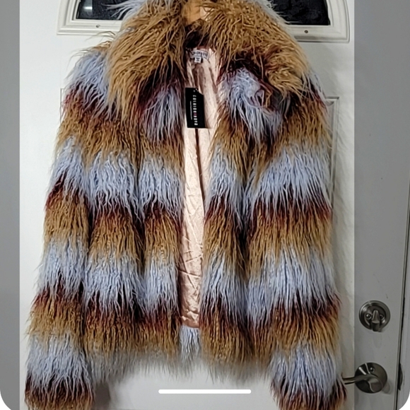 Fashionova Jackets & Blazers - Faux Fur Multi Color Jacket Size L
